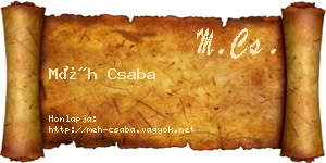 Méh Csaba névjegykártya