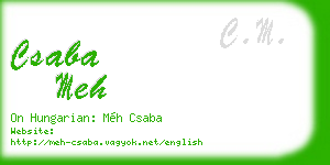 csaba meh business card