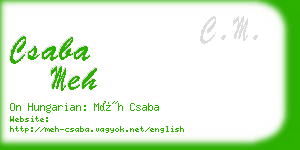 csaba meh business card